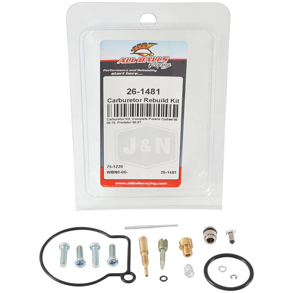 thumbnail image 2 of All Balls Racing Carb Rebuild Kit 26-1223 – For Kawasaki Prairie 360 2003-2013 2 of 2